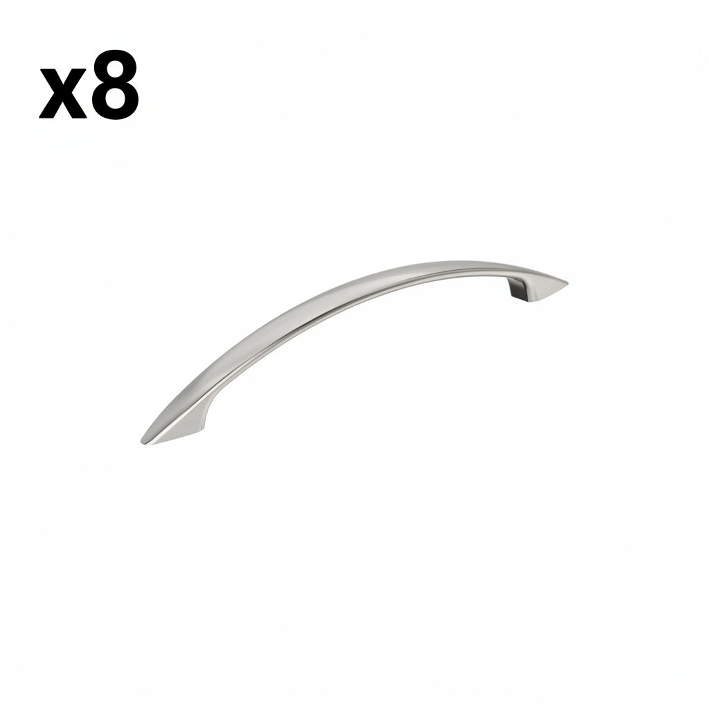 8 x Amerock BP69158 Arc 6-5/16 Inch Center to Center Arch Cabinet Pull Satin Nickel Cabinet Hardware Pulls Arch
