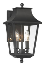 The Great Outdoors 73342 Altimeter 2 Light 15" Tall Outdoor Wall Sconce with Clear Glass Shade Sand Coal