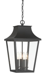 The Great Outdoors 73347 Altimeter 4 Light 11" Wide Outdoor Pendant with Clear Glass Shade Sand Coal Outdoor