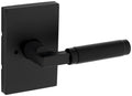 Kwikset 730PVLRCT Prava Privacy Door Lever Set with Knurled Handle and Rectangle Rose Matte Black Door Hardware Door Levers Privacy