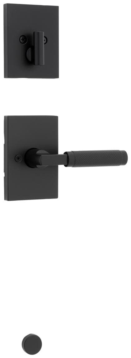 Kwikset 971PVLRCT Prava Lever Keyed Entry Interior Pack with Knurled Handle and Rectangle Rose