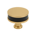 Signature Hardware 954062-112 Lazzara 1-1/2 Inch Black Leather Mushroom Cabinet Knob Champagne Bronze - *Tools Hardware