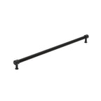 Signature Hardware 954064-24 Lazzara 24 Inch Center to Center Black Leather Appliance Pull - Matte Black