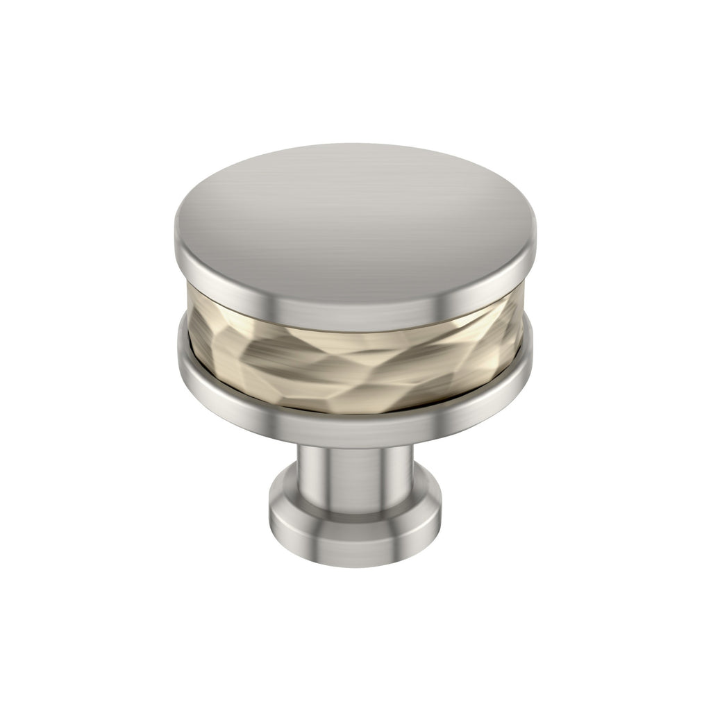 Signature Hardware 954059-114 Lazzara 1-1/4 Inch Hammered Mushroom Cabinet Knob - Golden Champagne/Satin Nickel