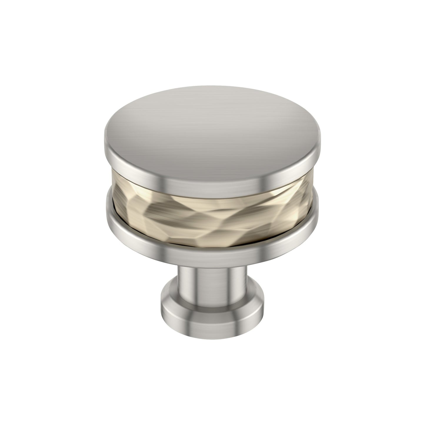 Signature Hardware 954059-114 Lazzara 1-1/4 Inch Hammered Mushroom Cabinet Knob - Golden Champagne/Satin Nickel