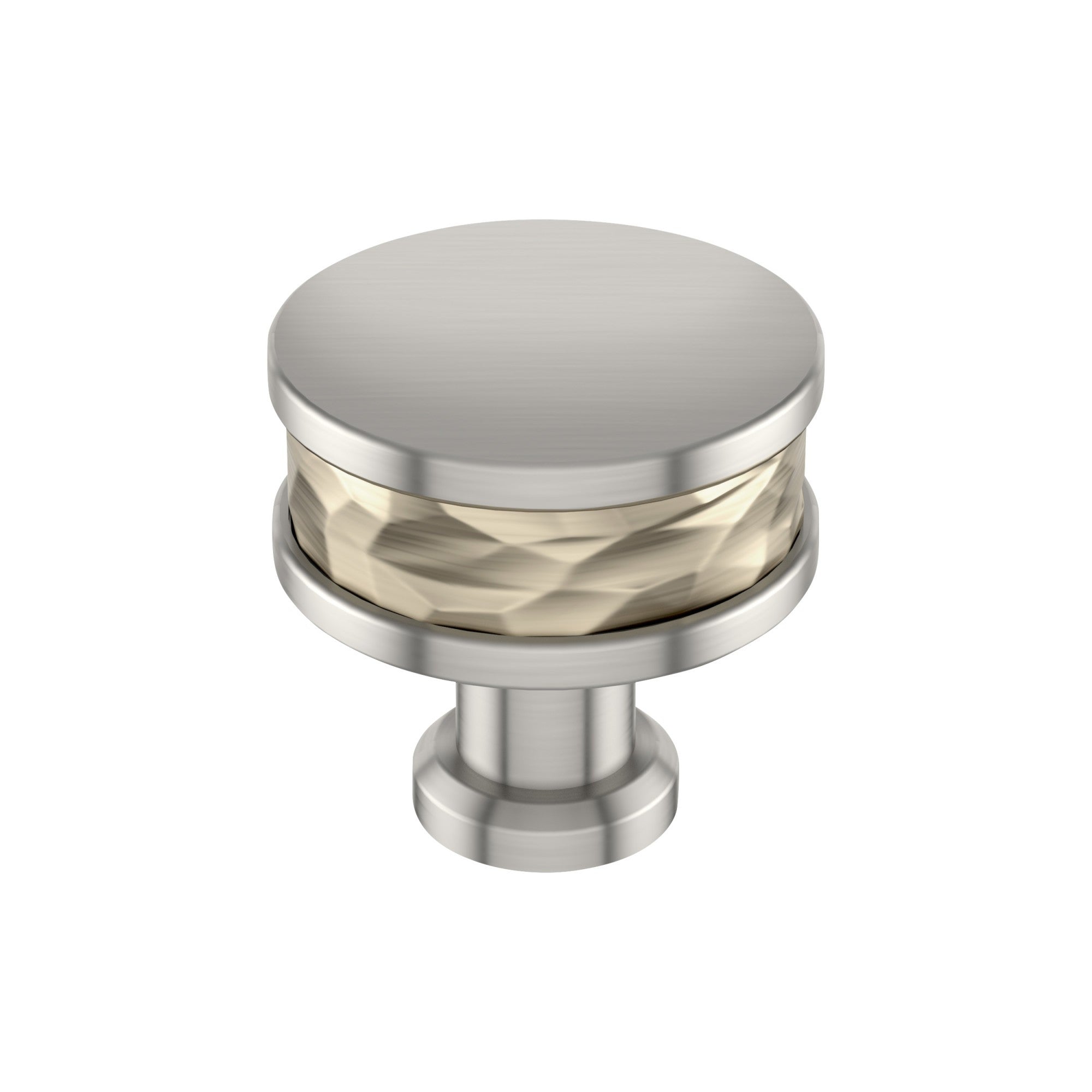 Signature Hardware 954059-114 Lazzara 1-1/4 Inch Hammered Mushroom Cabinet Knob - Golden Champagne/Satin Nickel