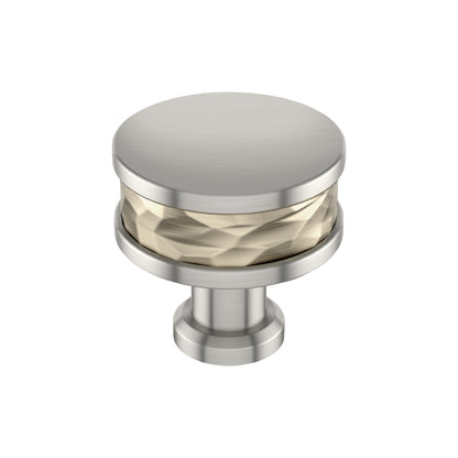 Signature Hardware 954059-114 Lazzara 1-1/4 Inch Hammered Mushroom Cabinet Knob - Golden Champagne/Satin Nickel