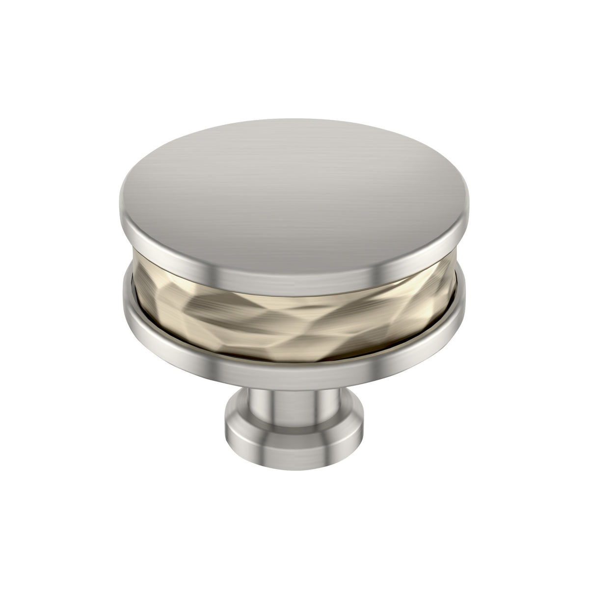 Signature Hardware 954059-112 Lazzara 1-1/2 Inch Hammered Mushroom Cabinet Knob Golden Champagne / Satin Nickel