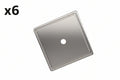 6 x Signature Hardware 954071 1-9/16" Contemporary Square Cabinet Knob Backplate Polished Nickel