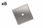 6 x Signature Hardware 954071 1-9/16" Contemporary Square Cabinet Knob Backplate Polished Nickel