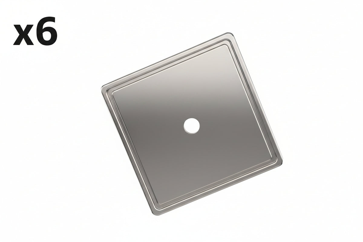 6 x Signature Hardware 954071 1-9/16" Contemporary Square Cabinet Knob Backplate Polished Nickel