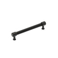 Signature Hardware 954063-6516 Lazzara 6-5/16 Inch Center to Center Black Leather Bar Cabinet Pull Matte Black Cabinet Hardware Pulls Bar