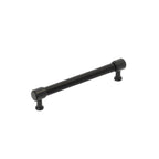 Signature Hardware 954063-6516 Lazzara 6-5/16 Inch Center to Center Black Leather Bar Cabinet Pull Matte Black Cabinet Hardware Pulls Bar