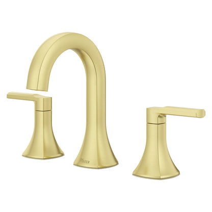 Pfister LF-049-VRI Vaneri 1.2 GPM Widespread Bathroom Faucet with Pop-up Drain Assembly Brushed Gold Faucet