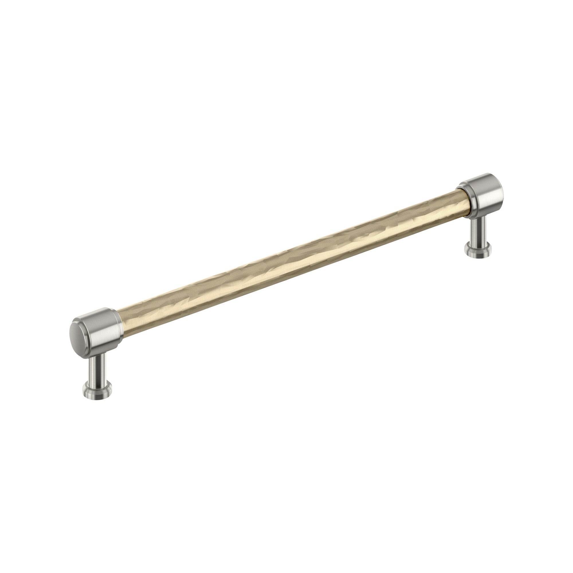 Signature Hardware 954060-O-10116 Lazzara 10-1/16 Inch Center to Center Hammered Bar Cabinet Pull Golden Champagne / Satin Nickel Cabinet