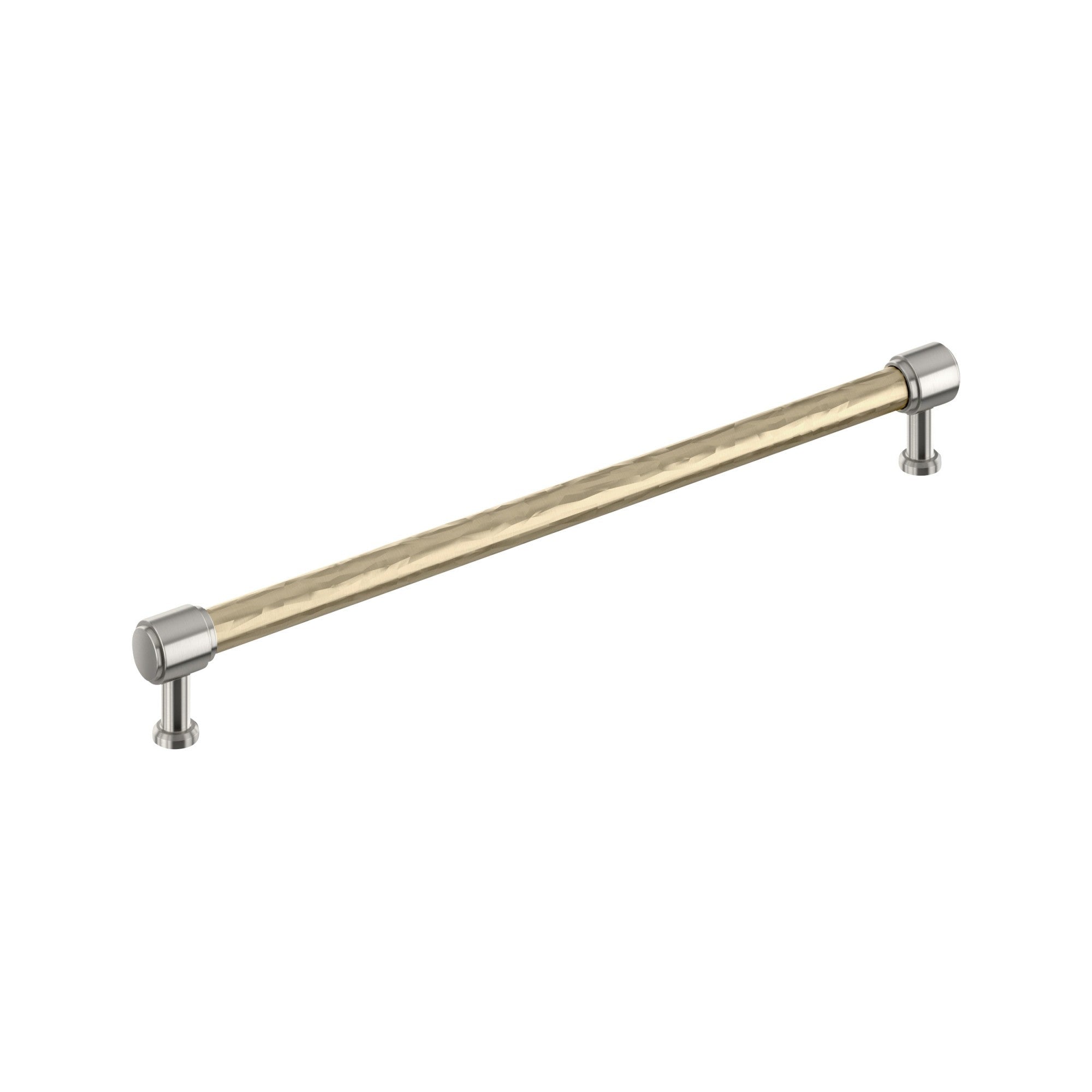 Signature Hardware 954060-O-1258 Lazzara 12-5/8 Inch Center to Center Hammered Bar Cabinet Pull Golden Champagne / Satin Nickel