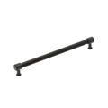 Signature Hardware 954063-O-10116 Lazzara 10-1/16 Inch Center to Center Black Leather Bar Cabinet Pull Matte Black