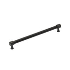 Signature Hardware 954063-O-10116 Lazzara 10-1/16 Inch Center to Center Black Leather Bar Cabinet Pull Matte Black