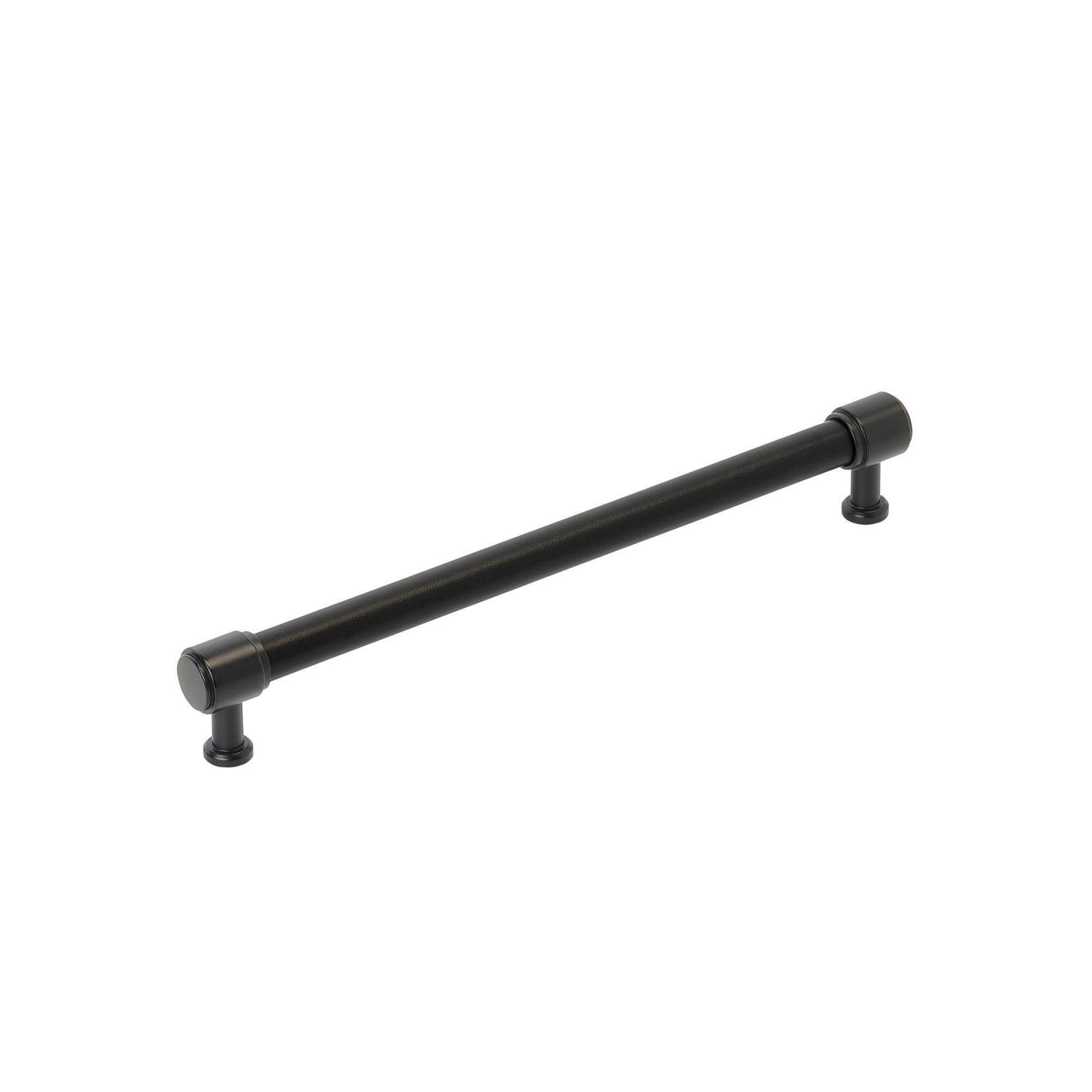 Signature Hardware 954063-O-81316 Lazzara 8-13/16 Inch Center to Center Black Leather Bar