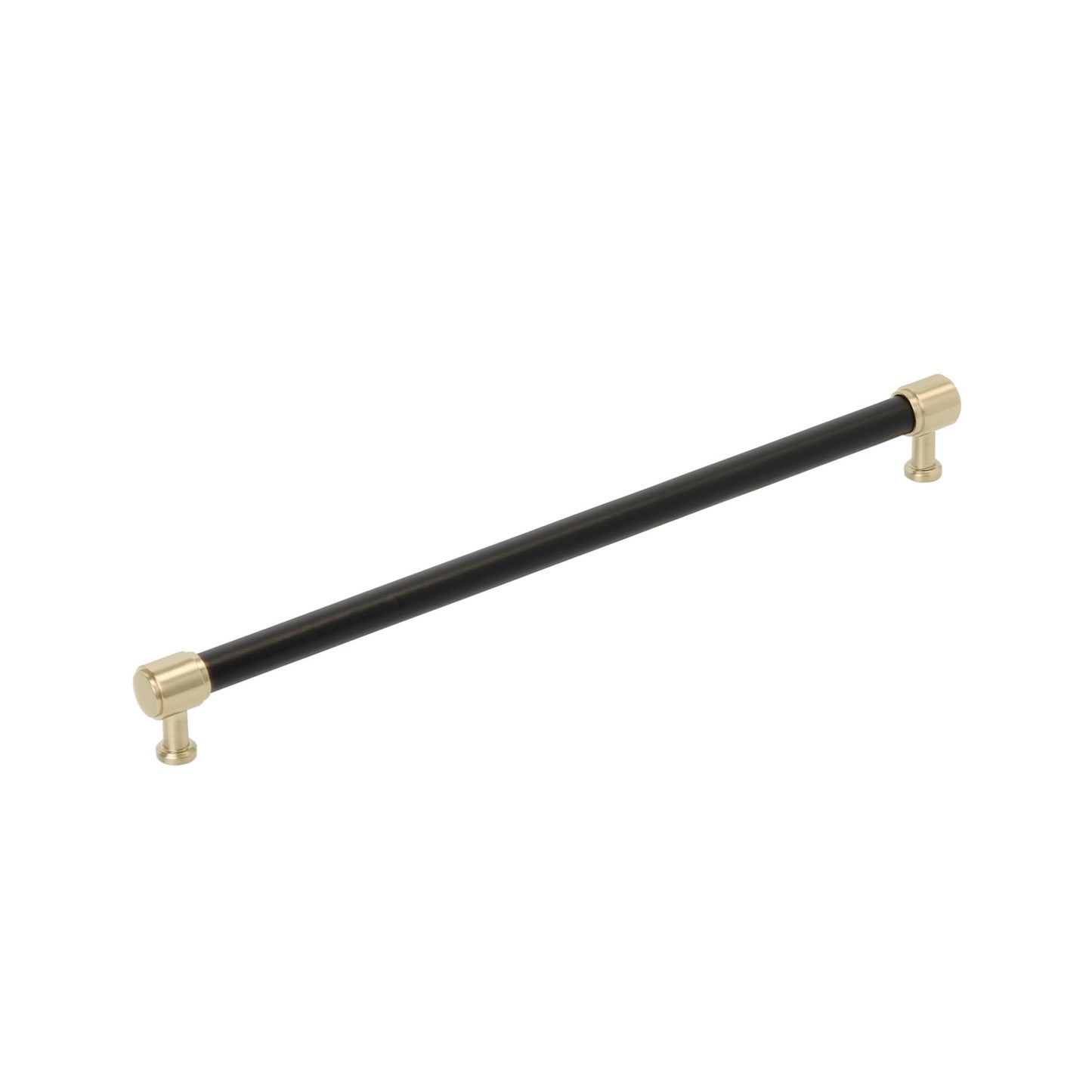 Signature Hardware 954063-O-1258 Lazzara 12-5/8 Inch Center to Center Black Leather