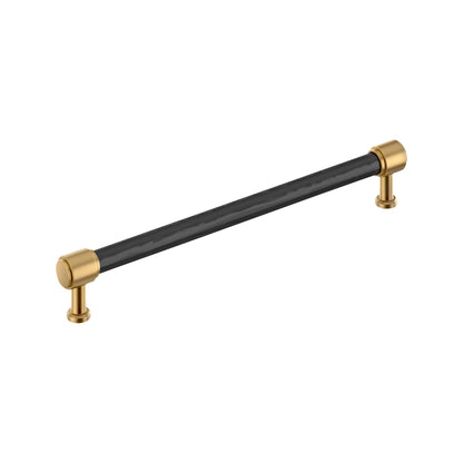 Signature Hardware 954060-O-10116 Lazzara 10-1/16 Inch Center to Center Hammered Bar Cabinet Pull Matte Black / Champagne Bronze