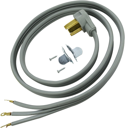 Raptor Tools RAP34005 40 Amp 4 Ft. 8/2 and 10/1 SRDT 125V Range Cord Grey Cooking Appliance Accessories and Parts Range Accessories Power Cords