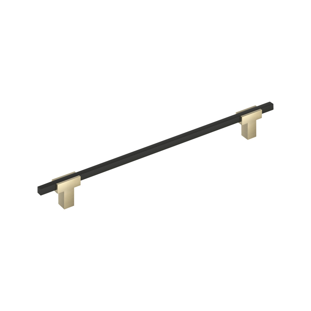 Amerock BP778256 Urbanite 10-1/16 Inch Center to Center Bar Cabinet Pull Golden Champagne / Matte Black