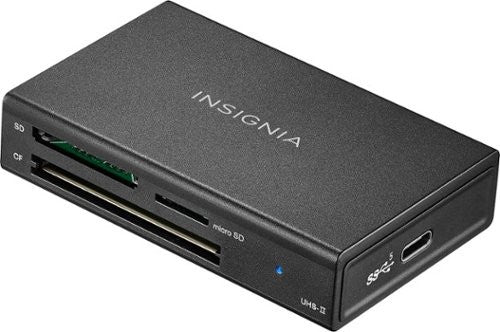 Insignia - USB-C to SD, MicroSD and CompactFlash Memory Card Reader - Black