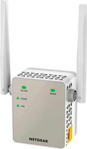 NETGEAR - Dual-band WiFi Range Extender - Essentials Edition, 1.2Gbps, Wall-plug, External Antennas - White