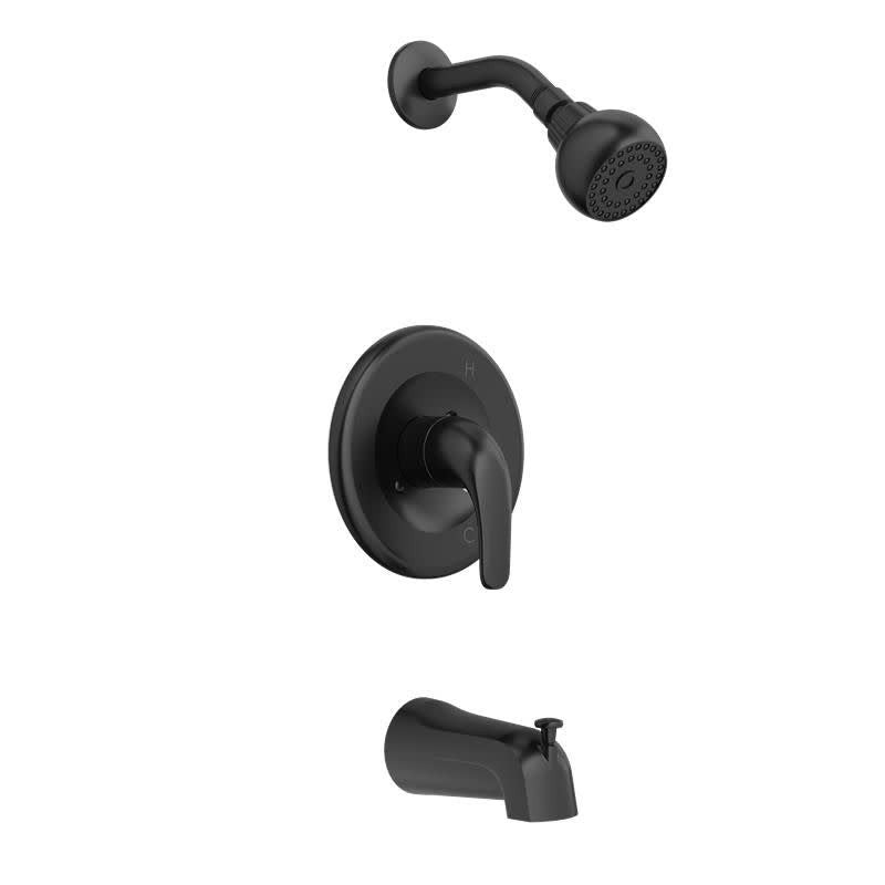 PROFLO PF7611G Tub and Shower Trim Package with 1.75 GPM Single Function Shower Head Matte Black