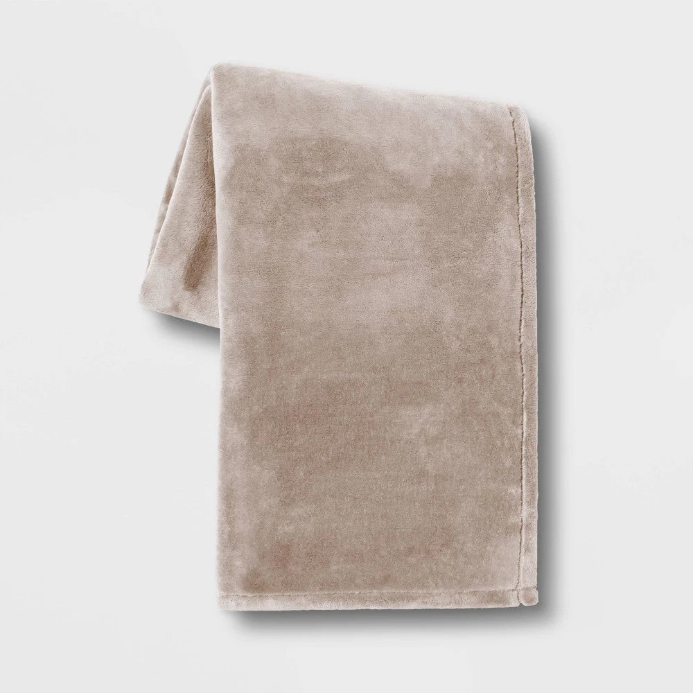 Oversized Primalush Throw Blanket Light Taupe - Threshold