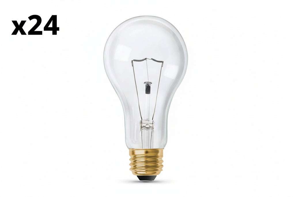 24 x 200-Watt High Lumen Clear A21 Medium E26 Soft White (2700K) Utility Incandescent Light Bulb