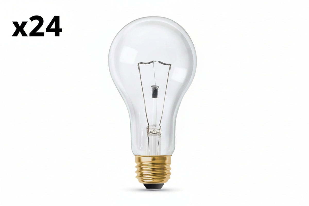 24 x 200-Watt High Lumen Clear A21 Medium E26 Soft White (2700K) Utility Incandescent Light Bulb