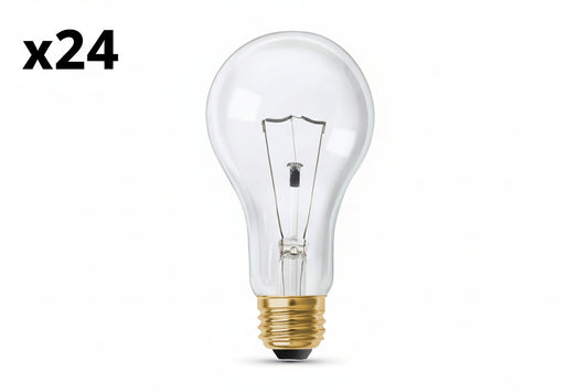 24 x 200-Watt High Lumen Clear A21 Medium E26 Soft White (2700K) Utility Incandescent Light Bulb