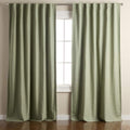 Town & Country 2-Pack Davos Solid Linen Texture Blackout Window Curtains, Sage Green