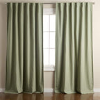 Town & Country 2-Pack Davos Solid Linen Texture Blackout Window Curtains, Sage Green