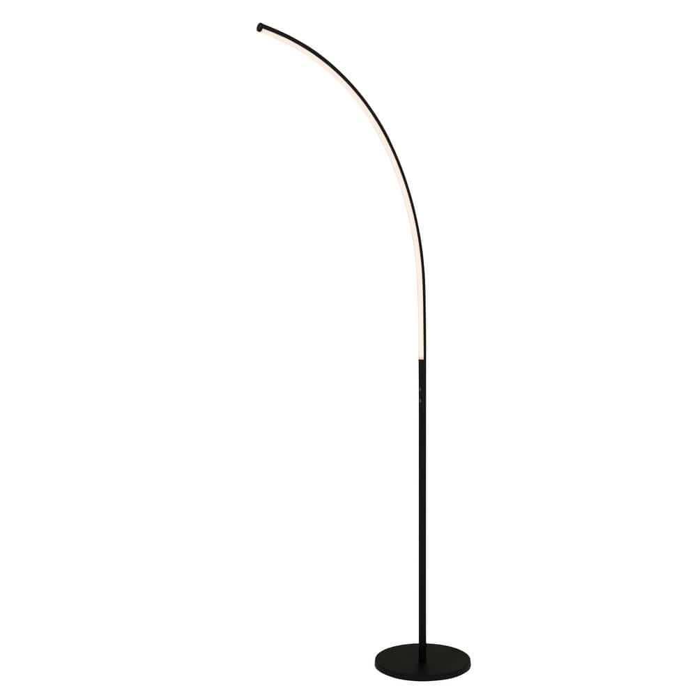 Sorrell 62.5 in. Matte Black Integrated LED Arcing Floor Lam - *Home Decor & Curtains