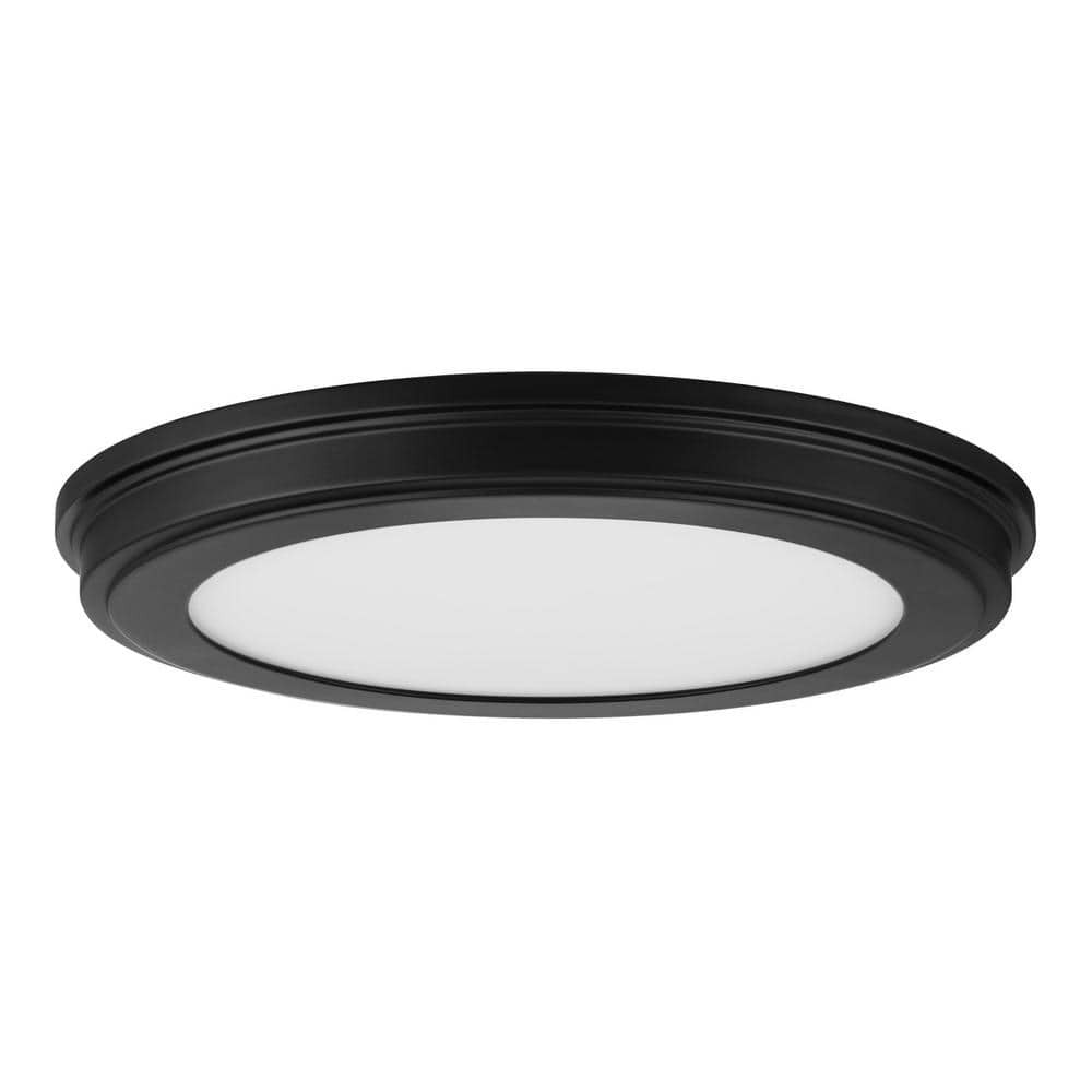 13 in. Matte Black Edgelit 3CCT LED Flush Mount (2-Pack) - *Lighting & Electrical