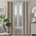 Pair Fairfax Natural 38 in. W X 95 in. L Grommet 100% Blackout Curtains