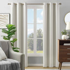 Pair Alona Ivory 38 in. W X 84 in. L Grommet Blackout Curtain