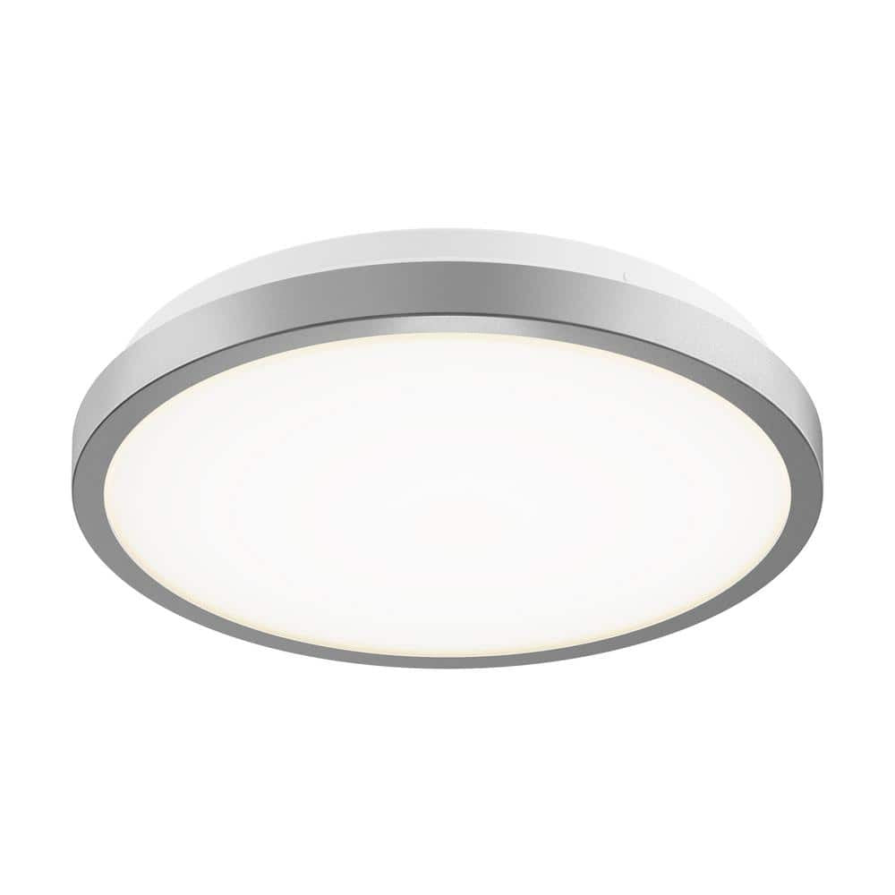 Europa 10 in. Light Silver Selectable CCT LED Flush Mount Ceiling Light With Remote Included 2 Pack - *Lighting &
