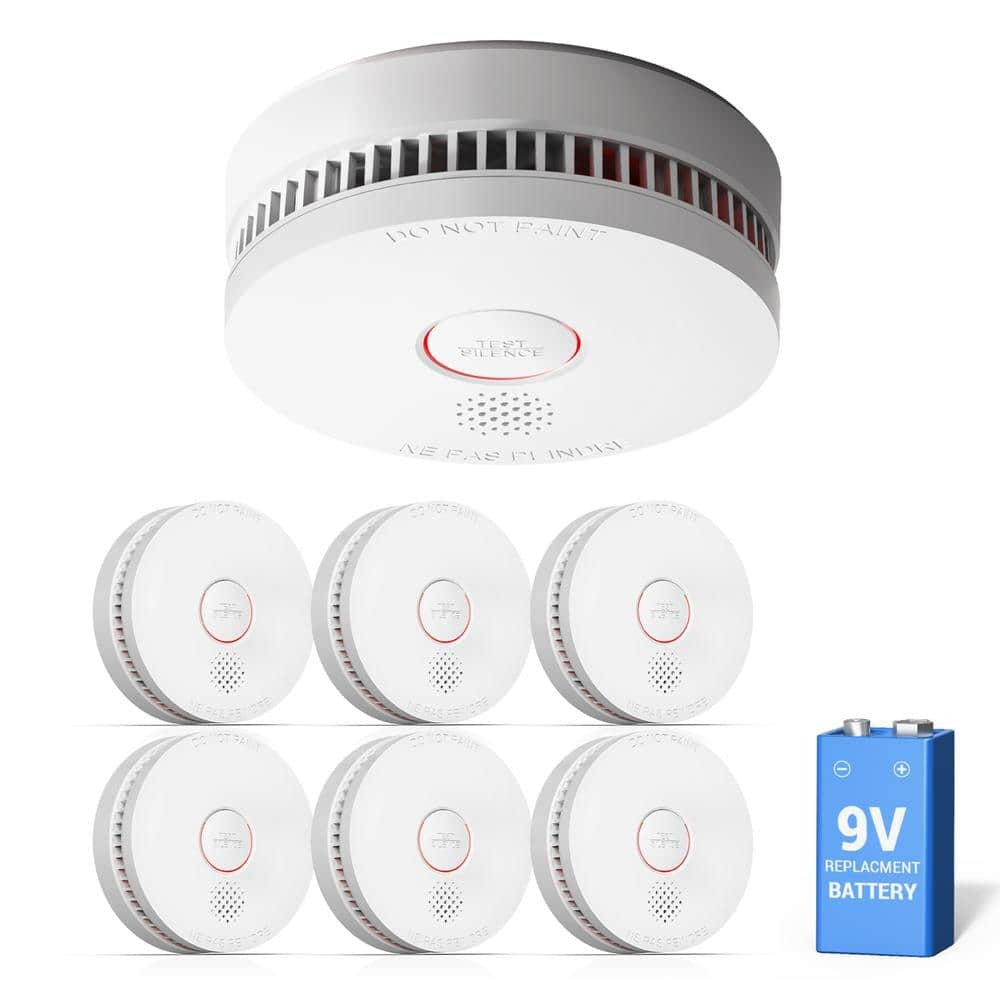 Photoelectric Smoke Detector with 9V Replaceable Battery, 10 Year Product Life , ETL-9th Listed IL09SM, 6-Packs