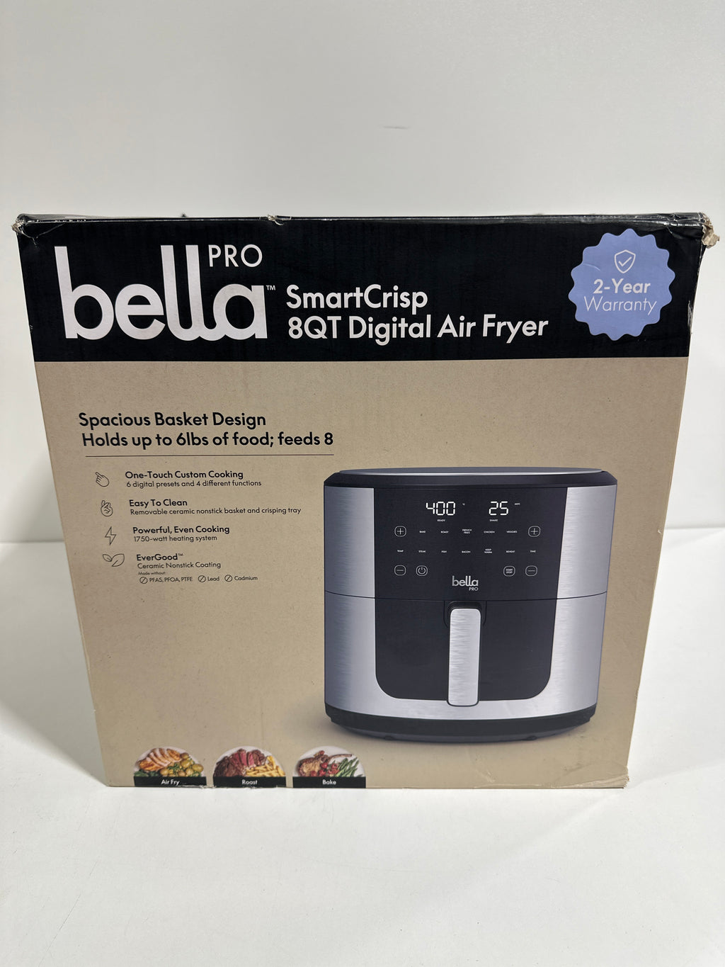 bella PRO - SmartCrisp 8-qt. Touchscreen Air Fryer - Stainless Steel - *Kitchen Appliances