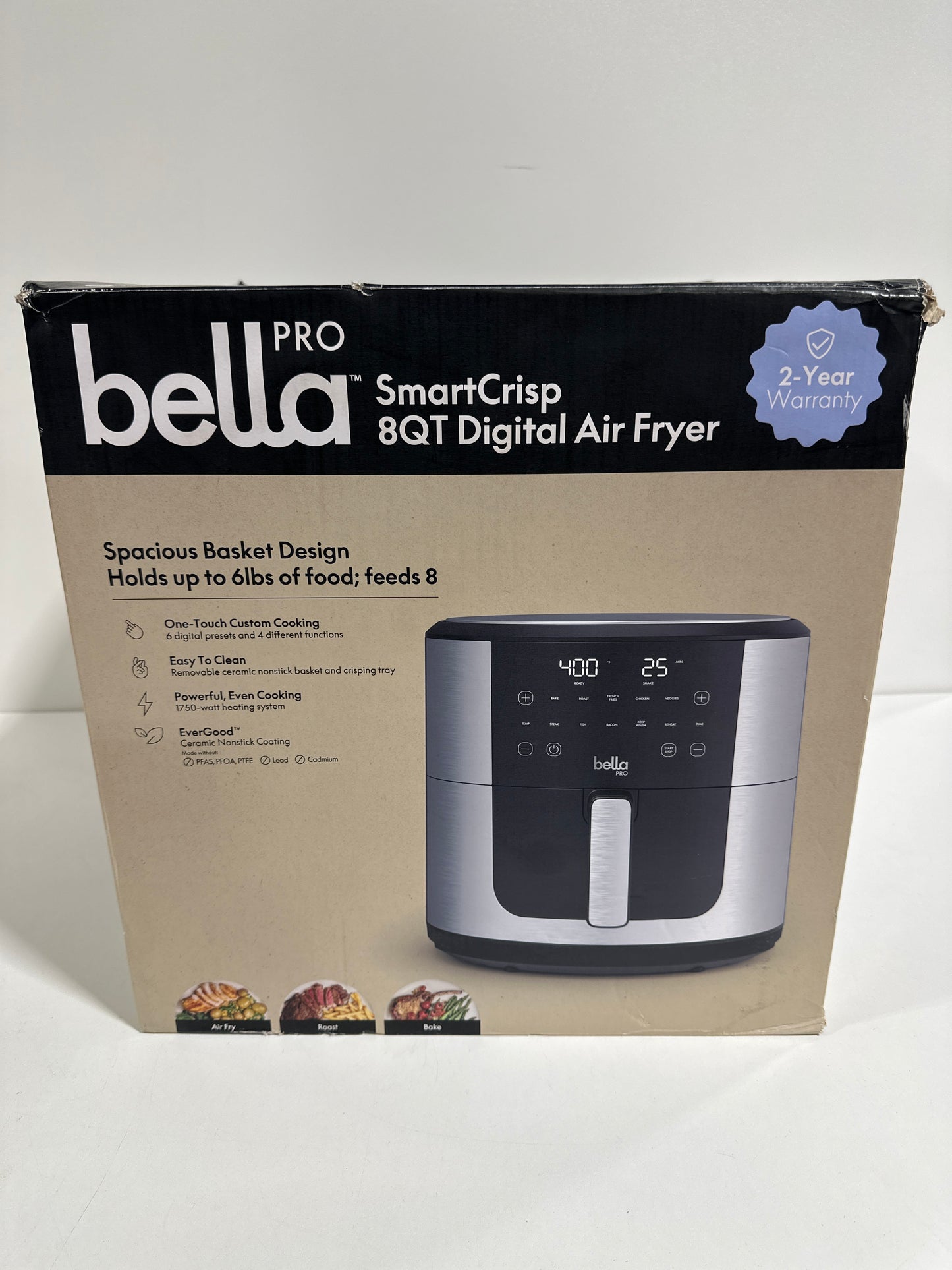 bella PRO - SmartCrisp 8-qt. Touchscreen Air Fryer - Stainless Steel