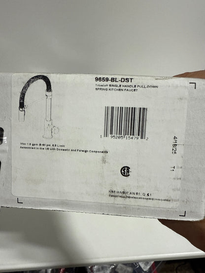 Delta 9659-DST Trinsic 1.8 GPM Single Hole Pre-Rinse Pull Down Kitchen Faucet Matte Black