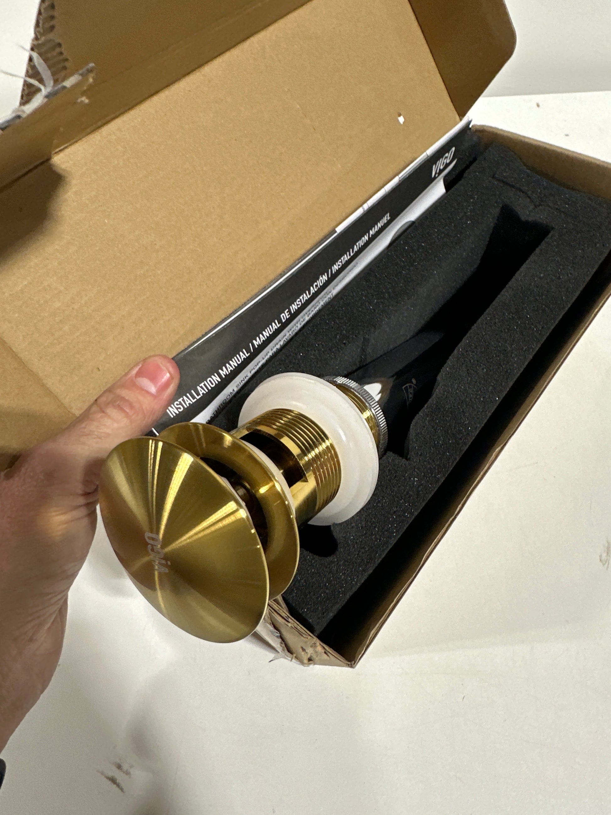 Vigo VG16002 Noma 1-3/4’’ Pop-up Drain Assembly with Overflow Matte Gold - *Plumbing