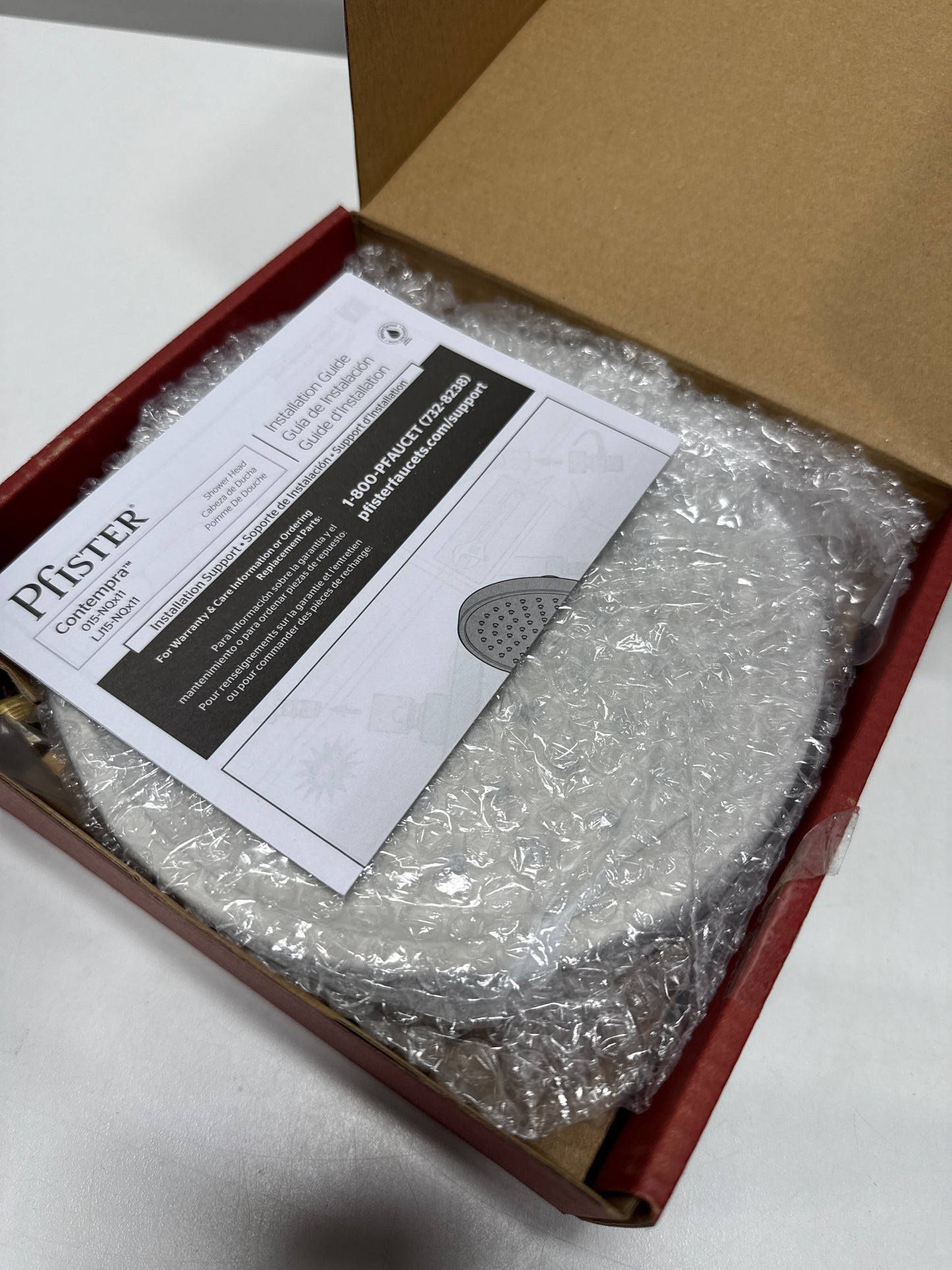 Pfister 015-NQ11 Contempra 1.75 GPM Single Function Rain Shower Head Polished Nickel