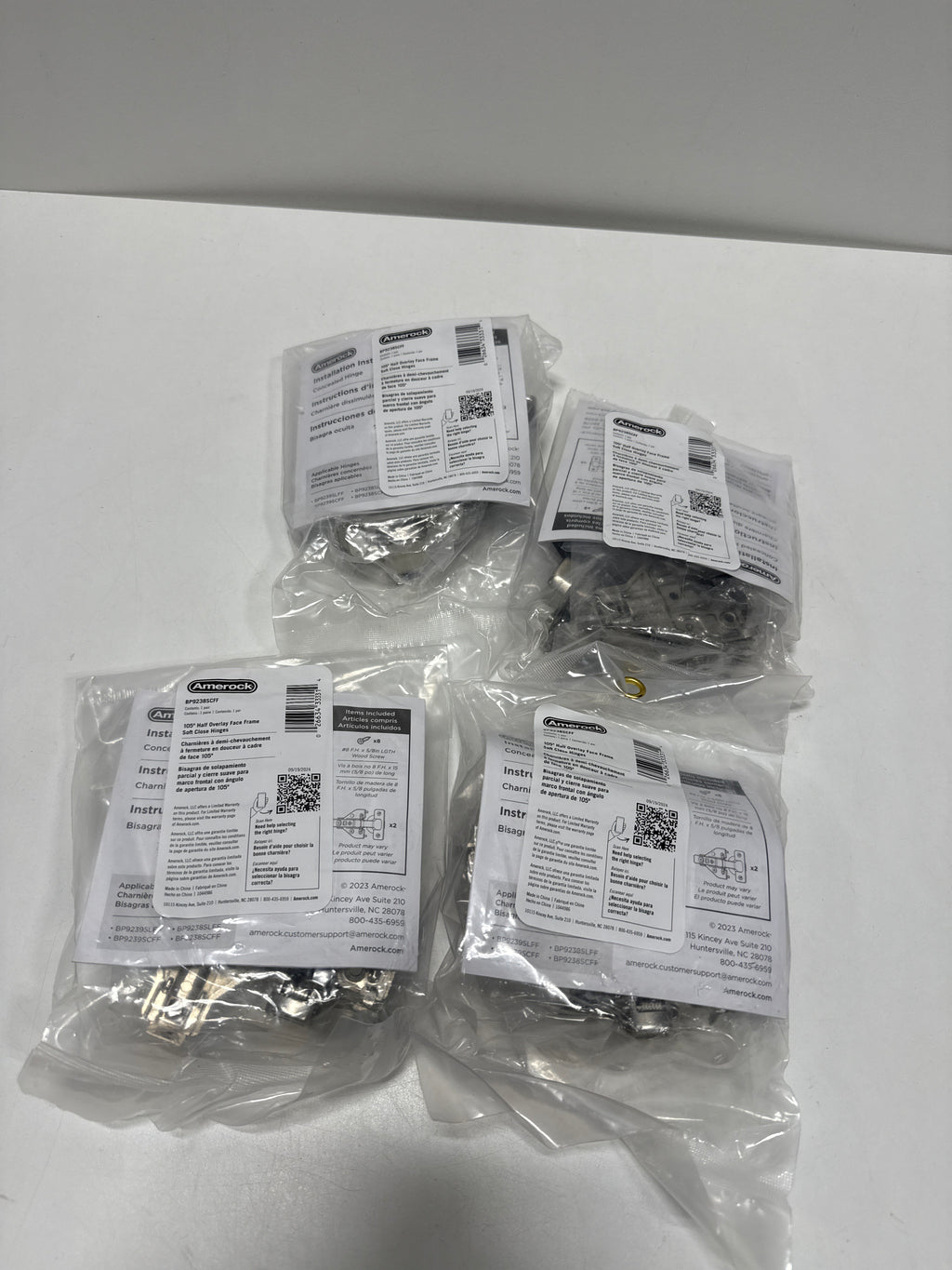 8 x Nickel 1/2 in. 13mm Overlay Face Frame Soft Close Euro Concealed Cabinet Hinges