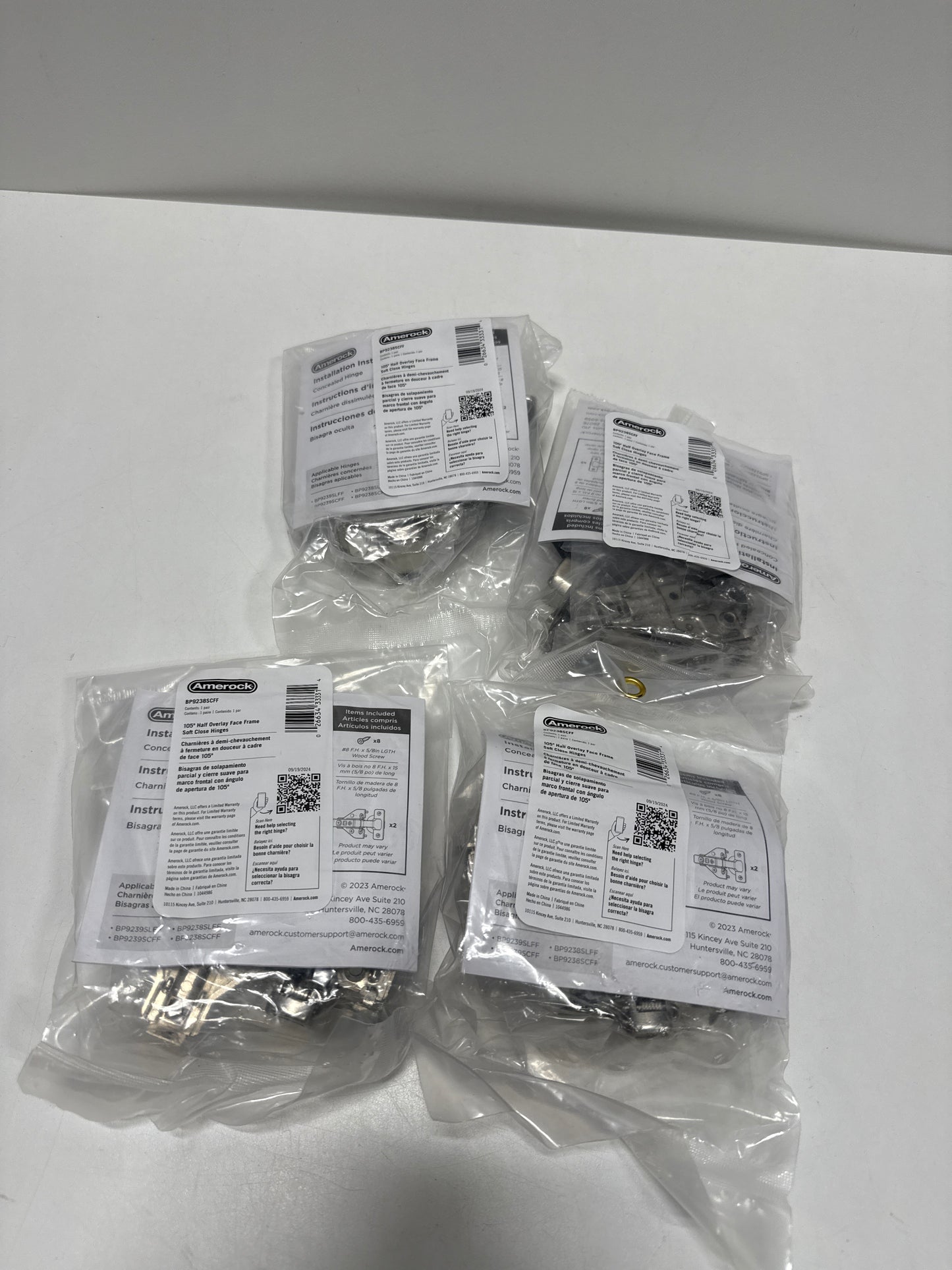 8 x Nickel 1/2 in. 13mm Overlay Face Frame Soft Close Euro Concealed Cabinet Hinges