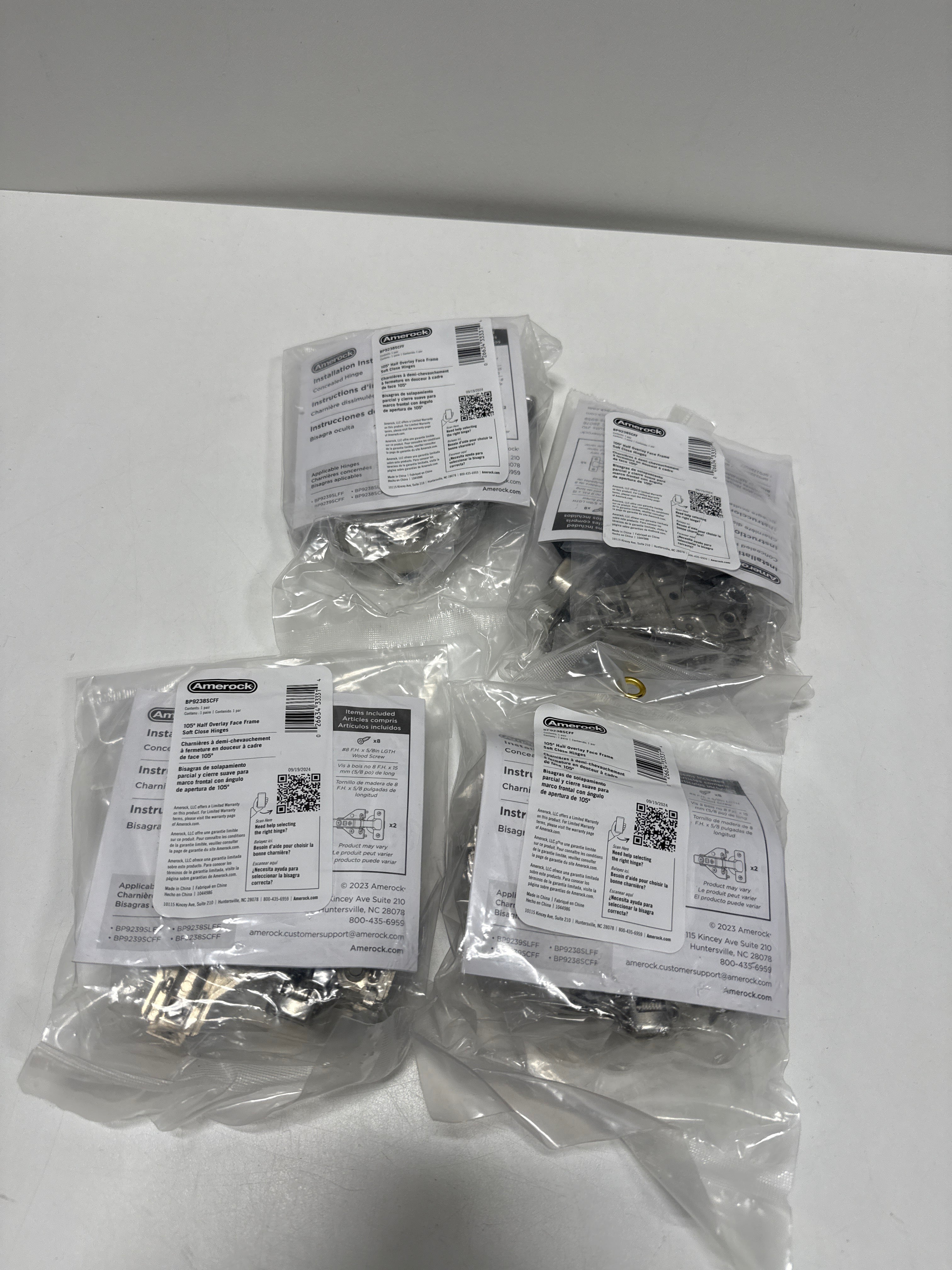 8 x Nickel 1/2 in. 13mm Overlay Face Frame Soft Close Euro Concealed Cabinet Hinges